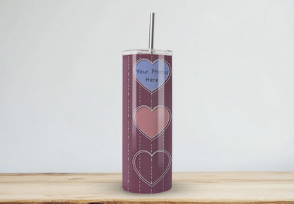 Video Showcasing a custom made three photograph tumbler in deep red-burgundy 